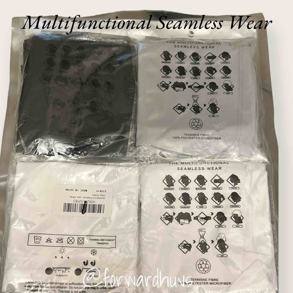 Breathable Polyester Microfiber Multifunctional Seamless Wear 6 Pk ** NEW **